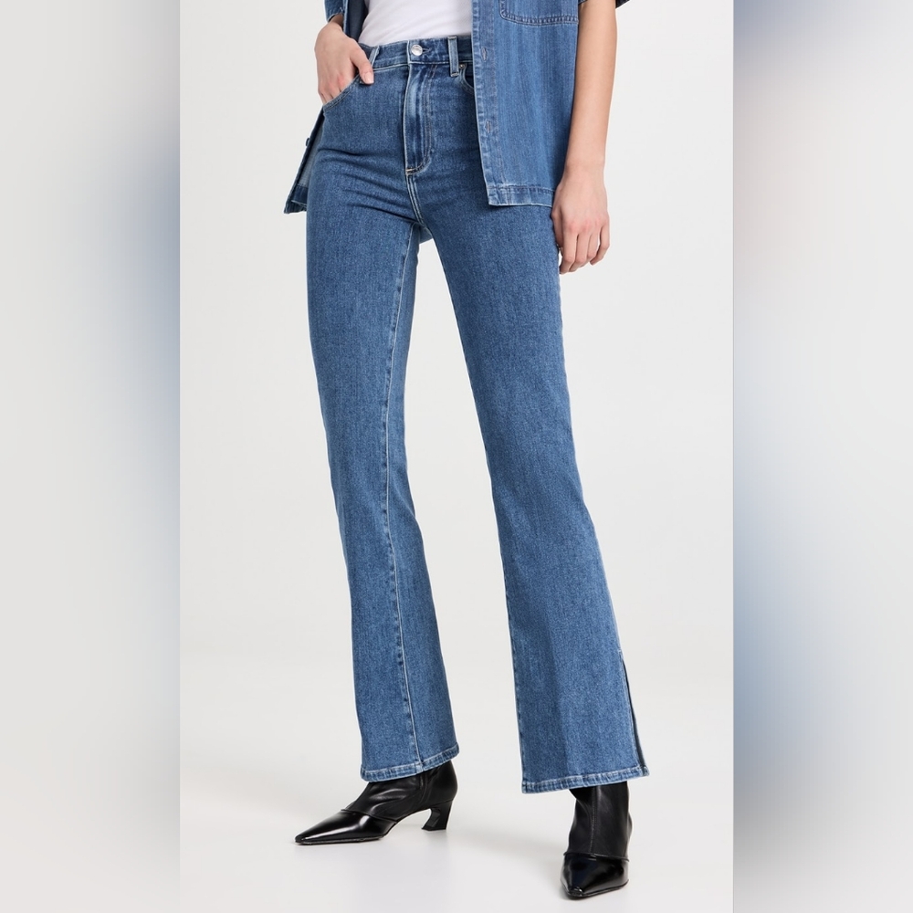 NWT Le Jean Size 27 Stella Flare High Waisted Blossom Blue Jeans!!